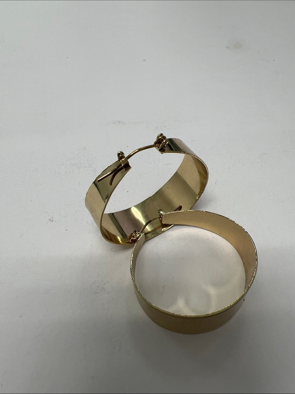 Wide Gold Hoop Clip-On Earrings for Women